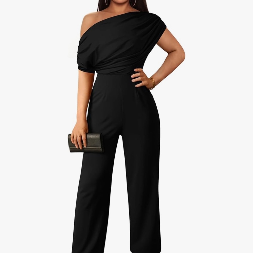 Elegant Black Off-Shoulder Jumpsuit